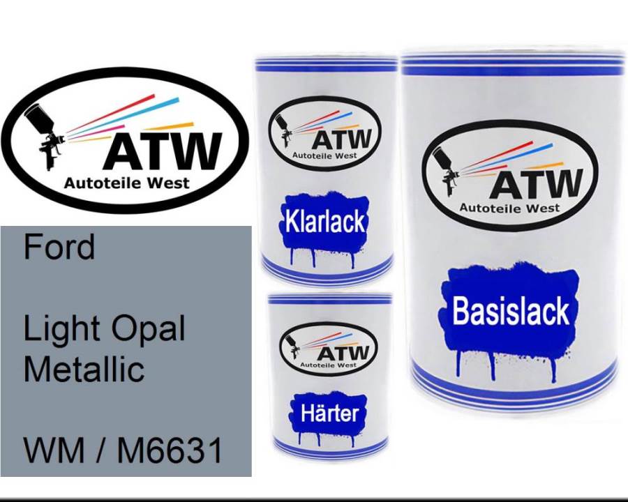 Ford, Light Opal Metallic, WM / M6631: 500ml Lackdose + 500ml Klarlack + 250ml Härter - Set, von ATW Autoteile West.